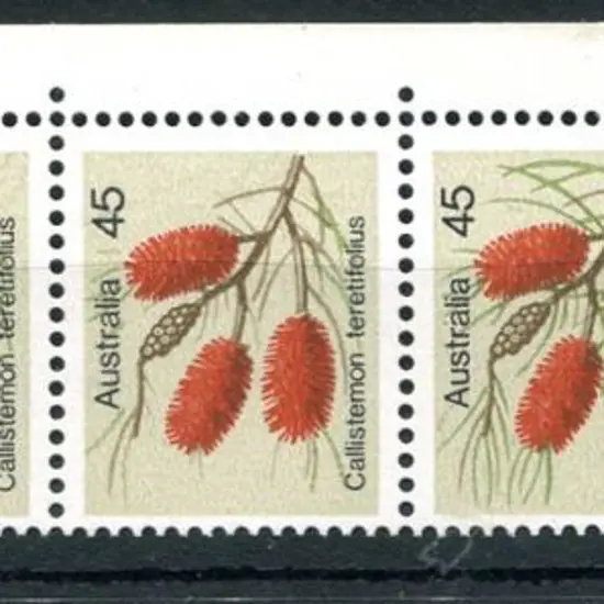 1975 45¢ Wildflower right marginal vertical strip ...