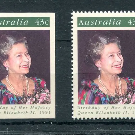 1991 43c QEII Birthday imperforate plate proof ...