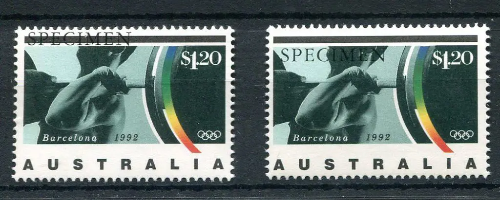 1992 $1.20 Weightlifting Barcelona Olympics with ... Image 1++
