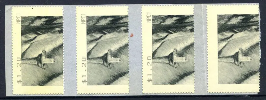 1993 CPS black dummy trial labels strip of 4 with ... Image 1++