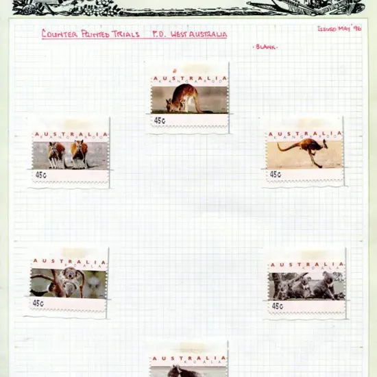 1994 45c "Kangaroos & Koalas" with "45c" ...