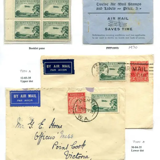 1930 3/- "AIRMAIL SAVES TIME" empty booklet cover ...