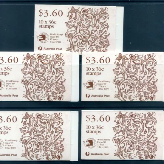 1989 $3.60 Christmas booklets overprinted "World ...