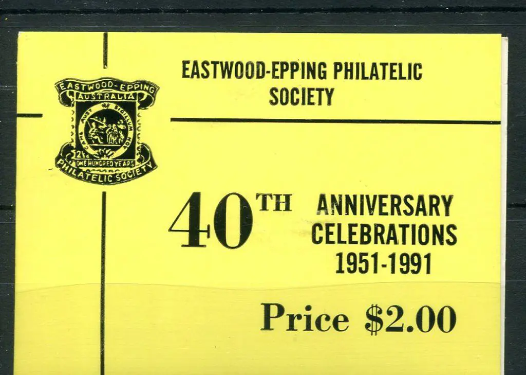 1991 $2 Eastwood-Epping Philatelic Society 40th ... Image 1++