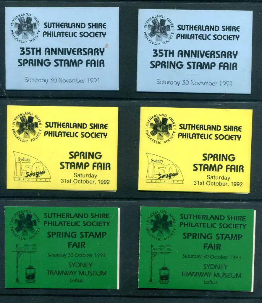 1991, 1992 & 1993 Sutherland Shire Philatelic ... Image 1++