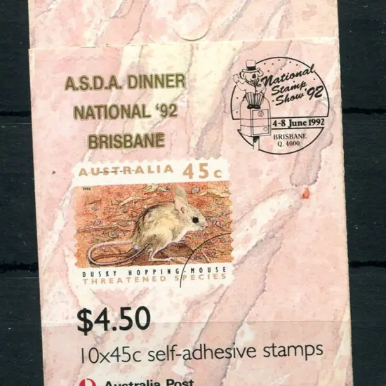 1992 $4.50 Threatened Species ovptd "A.S.D.A. ...