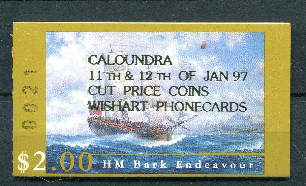 1995 $2 Endeavour Replica ovptd "Caloundra 11thh & ... Image 1++