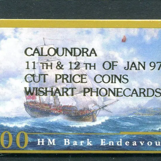 1995 $2 Endeavour Replica ovptd "Caloundra 11thh & ...