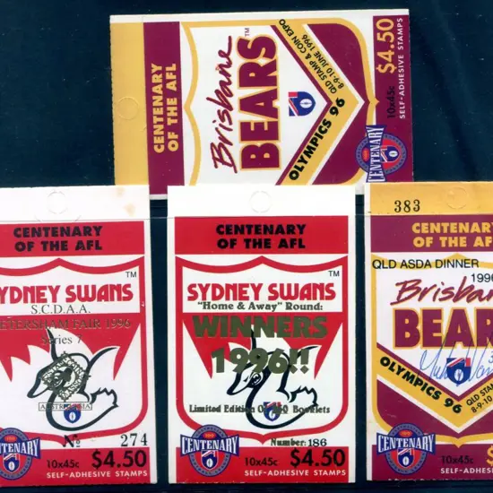 1996 $4.50 Sydney Swans AFL ovptd S.C.D.A.A. ...