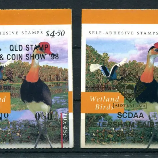 1997 $4.50 Wetlands Birds ovptd "SCDAA Petersham ...