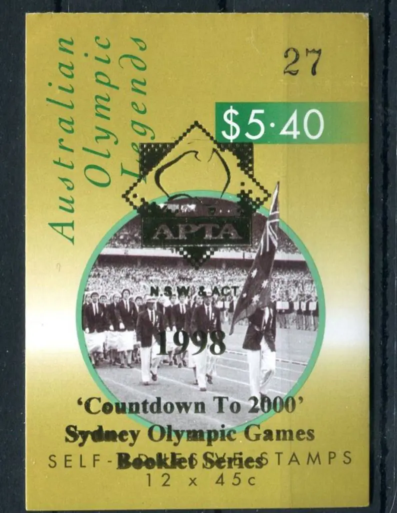 1998 $4.50 Olympic Legends ovptd "APTA Countdown ... Image 1++
