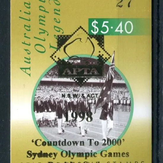 1998 $4.50 Olympic Legends ovptd "APTA Countdown ...