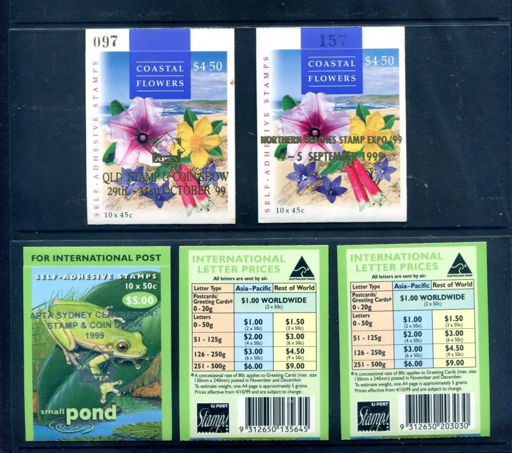 1999 $4.50 Coastal Flowers Pemara printing ovptd ... Image 1++