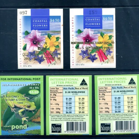 1999 $4.50 Coastal Flowers Pemara printing ovptd ...