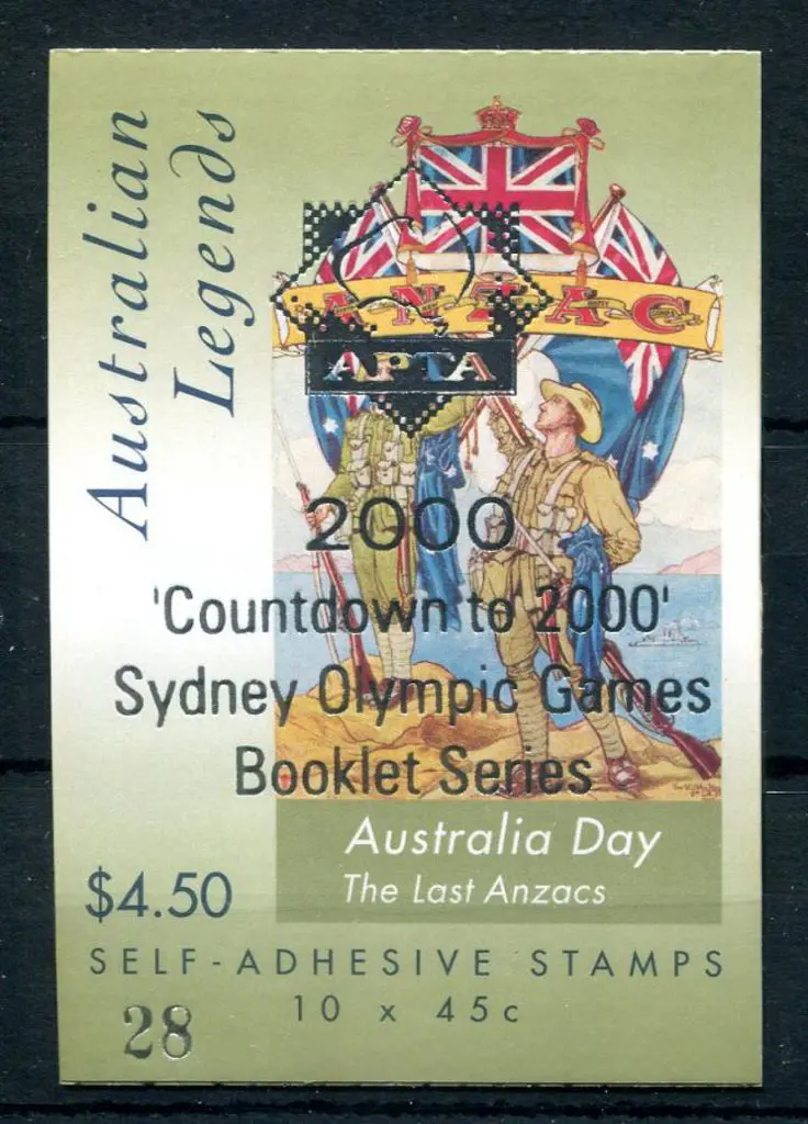2000 $4.40 ANZAC Legends ovptd "APTA Countdown to ... Image 1++