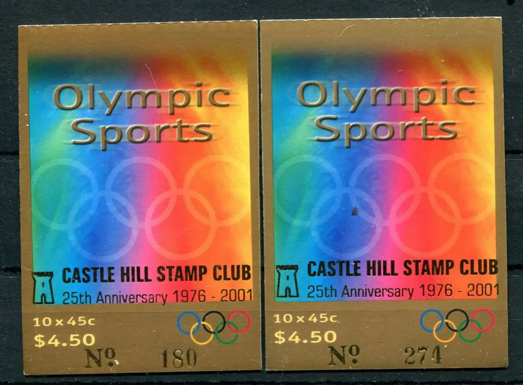 2000 $4.50 Olympic Sports ovptd "Castle Hill Stamp ... Image 1++