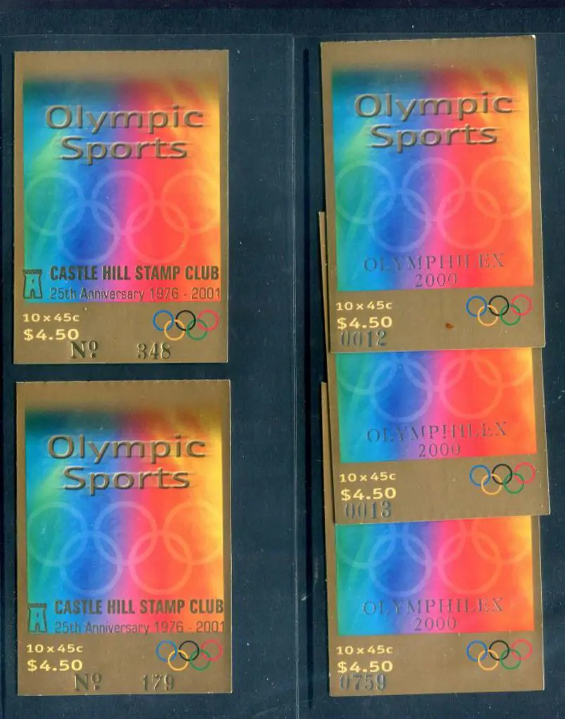 2000 $4.50 Olympic Sports ovptd "OLYMPHILEX 2000" ... Image 1++