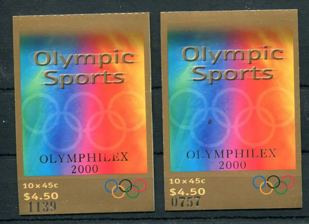 2000 $4.50 Olympic Sports ovptd "OLYMPHILEX 2000" ... Image 1++