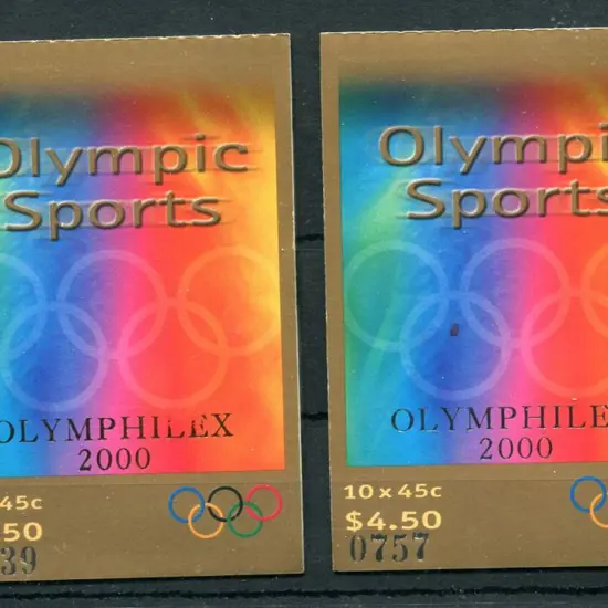 2000 $4.50 Olympic Sports ovptd "OLYMPHILEX 2000" ...