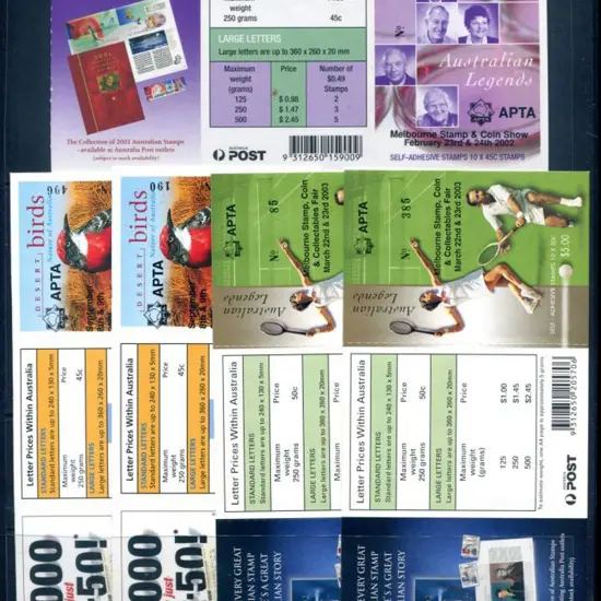 2001 $4.50 Desert Birds ovptd "APTA Melbourne ...