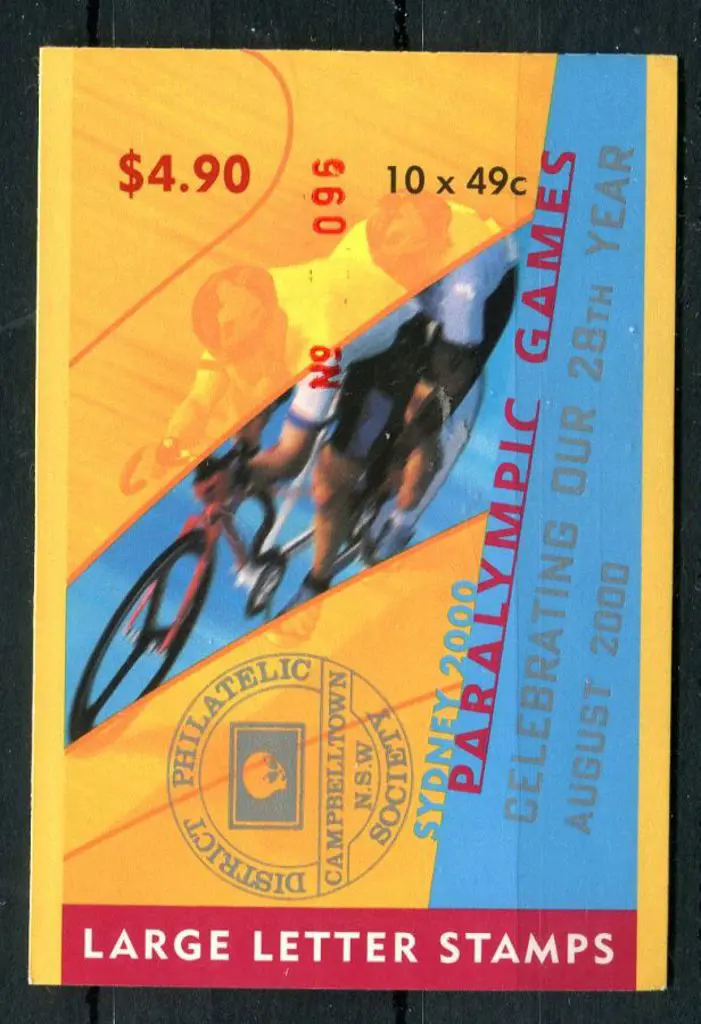 2001 $4.90 Paralympic Games ovptd "Campbelltown ... Image 1++
