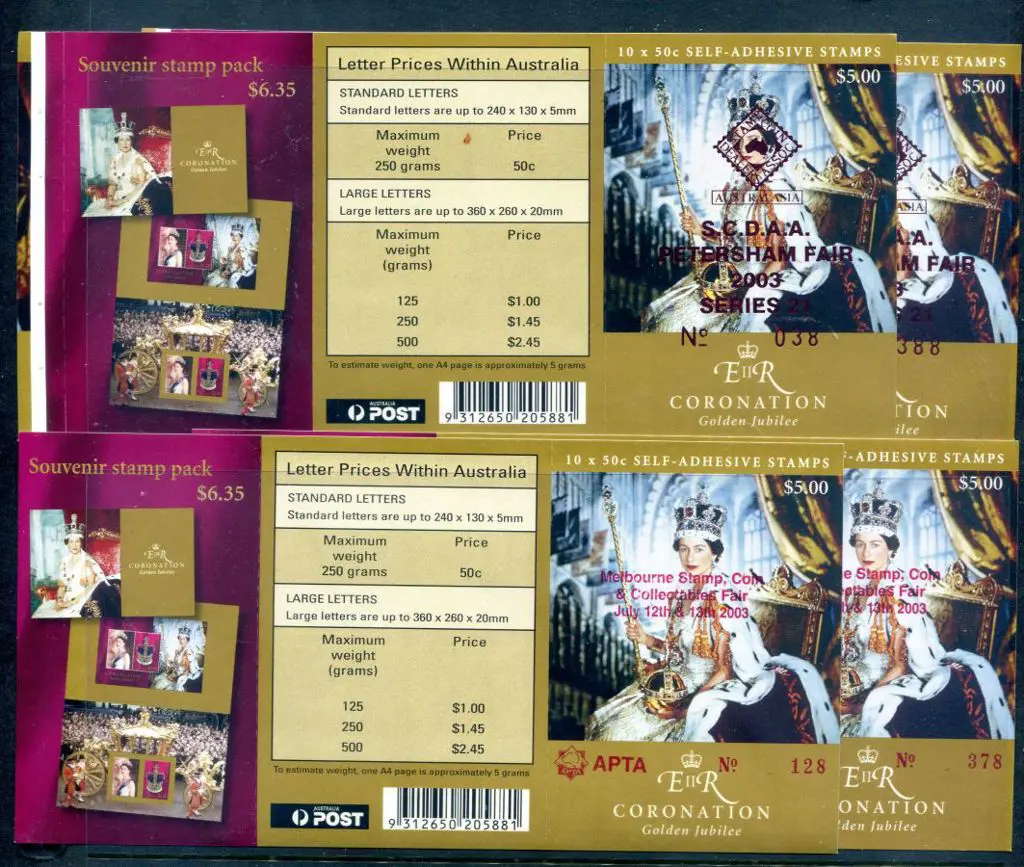 2003 $5 Coronation Jubilee ovptd "Melbourne Stamp, ... Image 1++