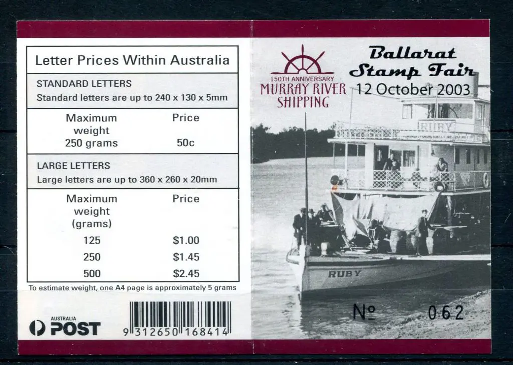 2003 $5 Murray River Shipping ovptd "Ballarat ... Image 1++