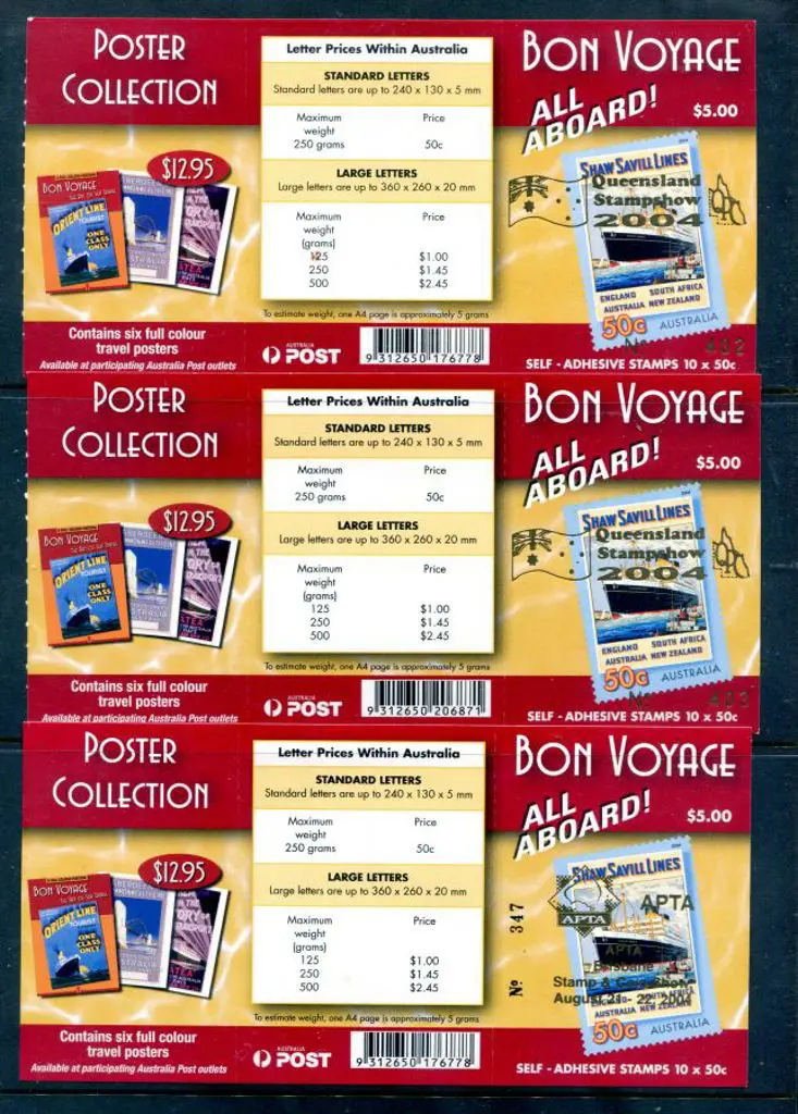 2004 $5 Bon Voyage with "Queensland Stampshow ... Image 1++