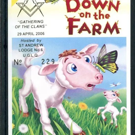 2005 $2.50 "Down on the Farm" pane of 5 x 50c S/A ...