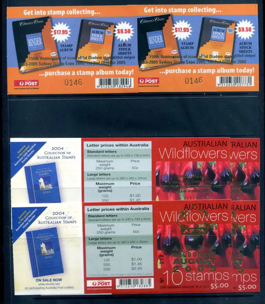 2005 $4.50 Wildflowers & $2.50 S/A pane all ovptd ... Image 1++