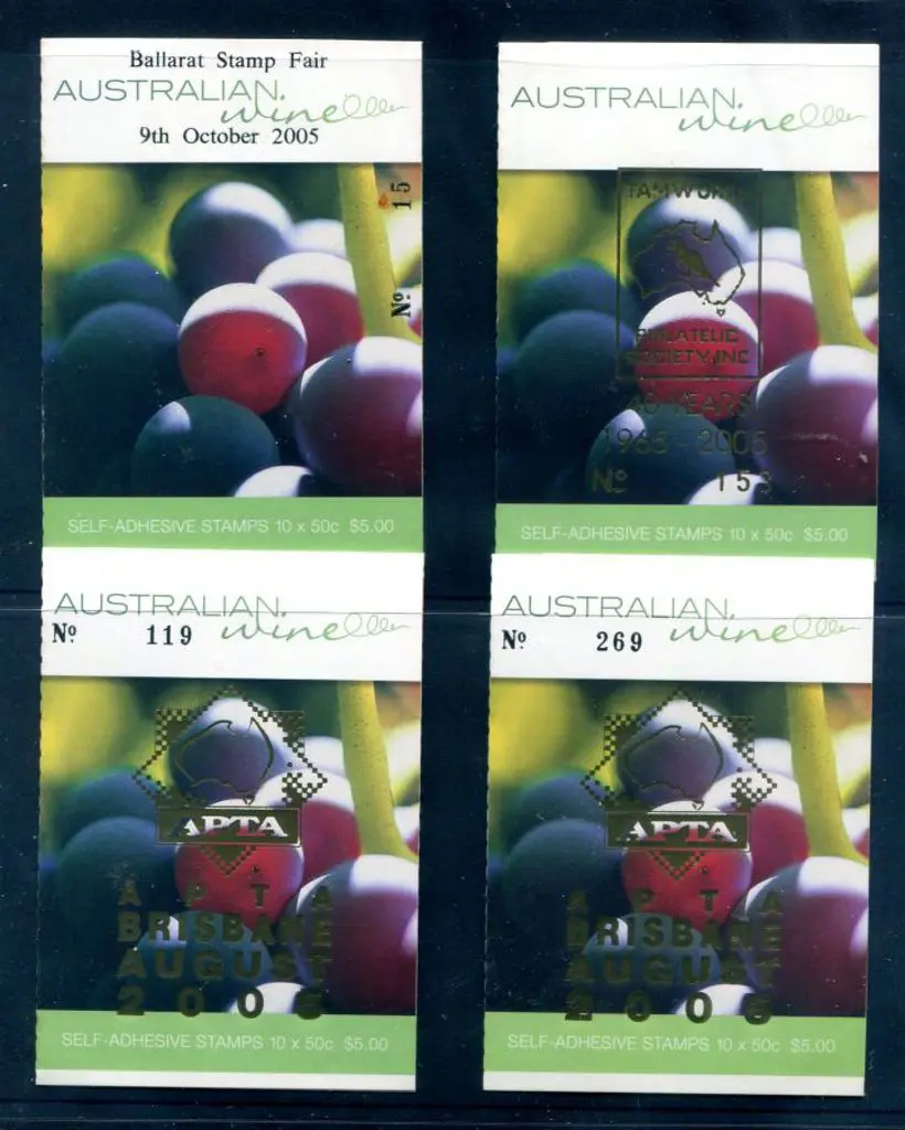 2005 $5 Wine ovptd "Ballarat Stamp Fair 9th ... Image 1++