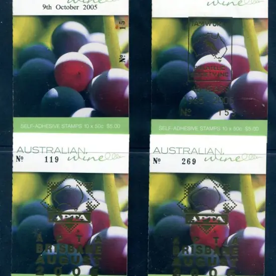 2005 $5 Wine ovptd "Ballarat Stamp Fair 9th ...