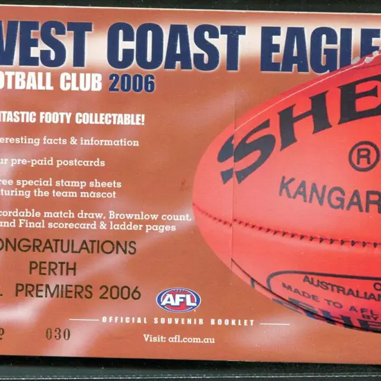 2006 $12.95 West Coast Eagles AFL ovptd ...