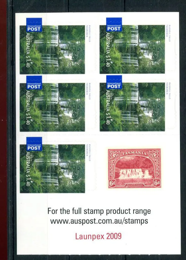 2008 $7 Russell Falls panes of 5 x $1.40 S/A Int ... Image 1++