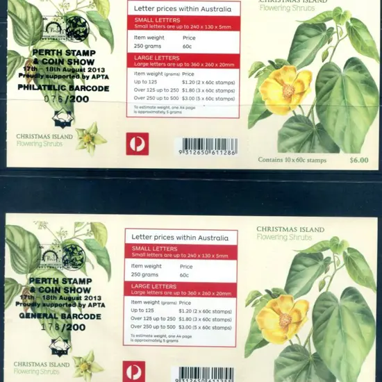 2013 $6 Christmas Island Flowering Shrubs S/A ...