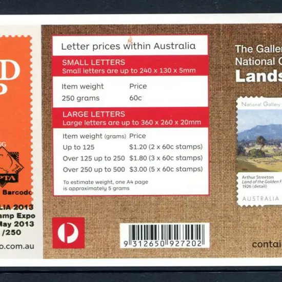 2013 $6 Landscapes with the "Philatelic" barcode ...
