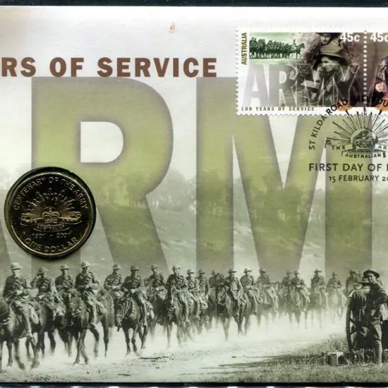 2001 (15th Feb) Army Centenary with $1 illust coin ...