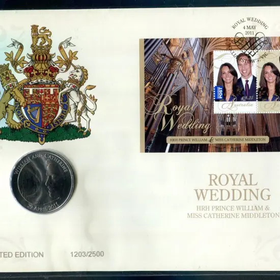 2011 (4th May) Royal Wedding GB £5 coin with Aust ...