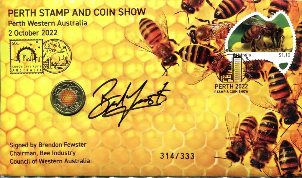 2022 (2nd Oct) $2 coloured Bee "C" Mintmark coin ... Image 1++