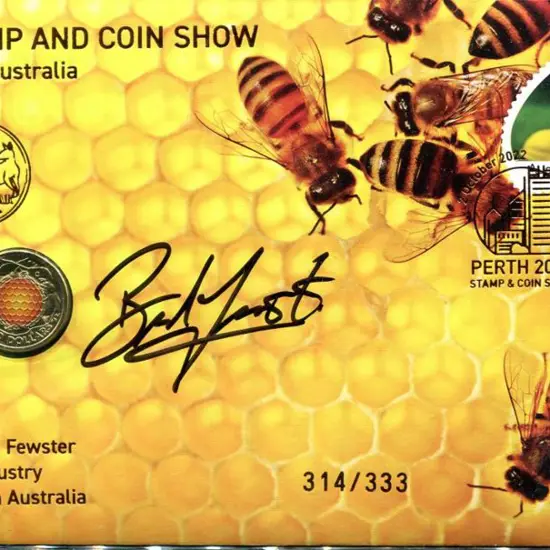 2022 (2nd Oct) $2 coloured Bee "C" Mintmark coin ...