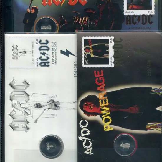 2022 (6th Dec) AC/DC Album Covers. Set of 5 ...