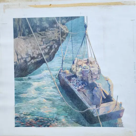 1990 "Transport Through the Ages" FDC hand painted ...