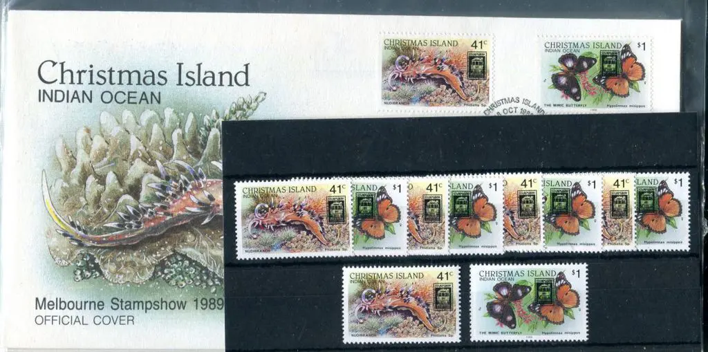 1989 Stampshow Melbourne ovpts on 41c Nudibranch & ... Image 1++