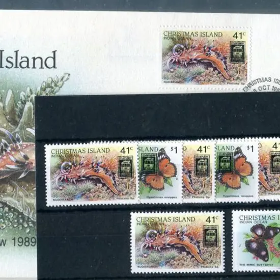 1989 Stampshow Melbourne ovpts on 41c Nudibranch & ...