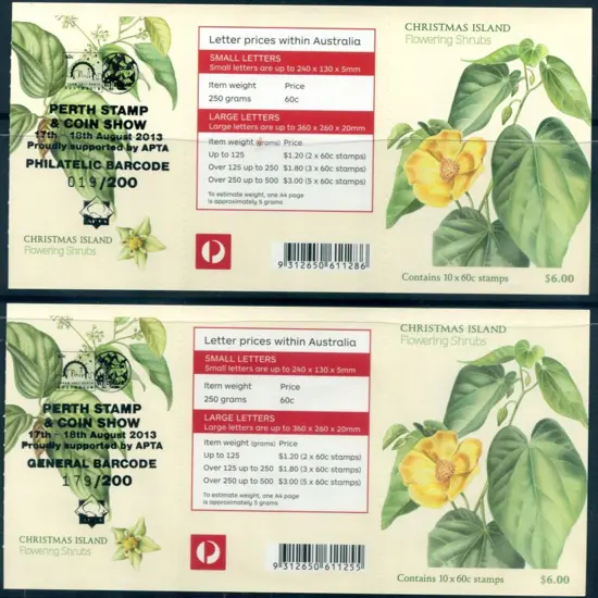 2013 $6 Christmas Island Flowering Shrubs S/A ...