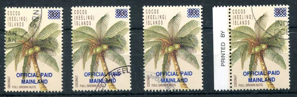 1991 (43¢) on 90¢ coconut official ovptd "Official ... Image 1++