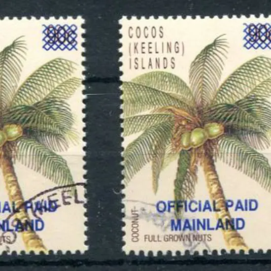 1991 (43¢) on 90¢ coconut official ovptd "Official ...