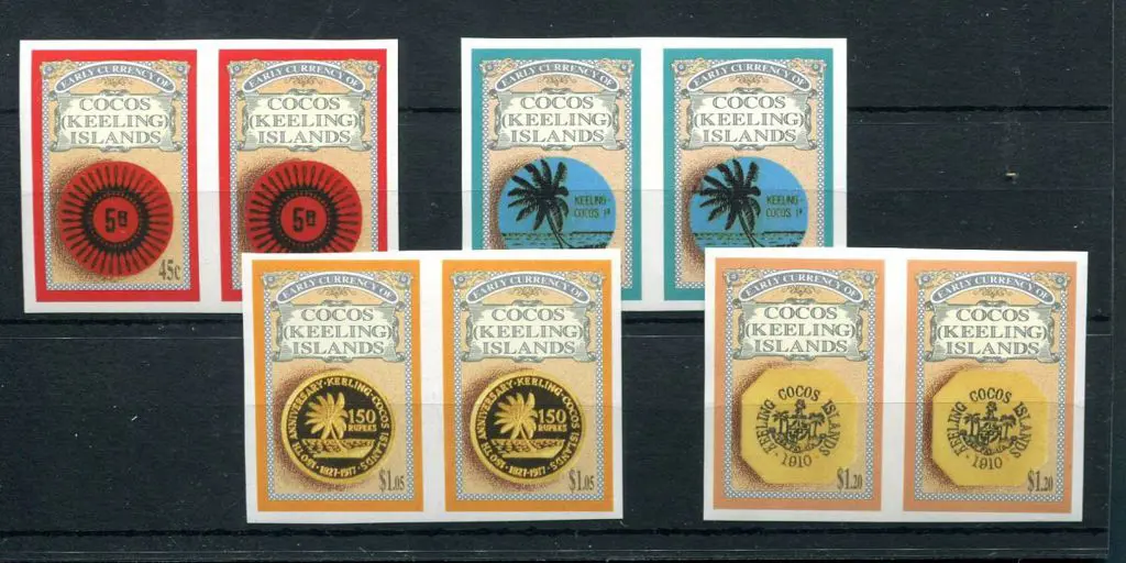 1993 Island Currency set of 4 in imperforate horiz ... Image 1++