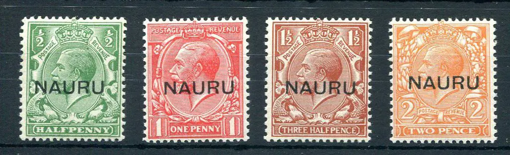 1916/23 "NAURU" central ovpts. Fine MLH. SG 13/16, ... Image 1++