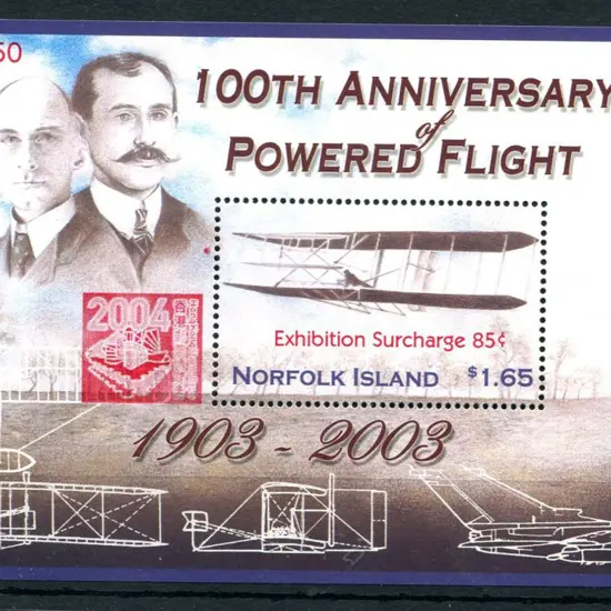 2003 $2.50 surcharged $1.65 Powered Flight M/S ...